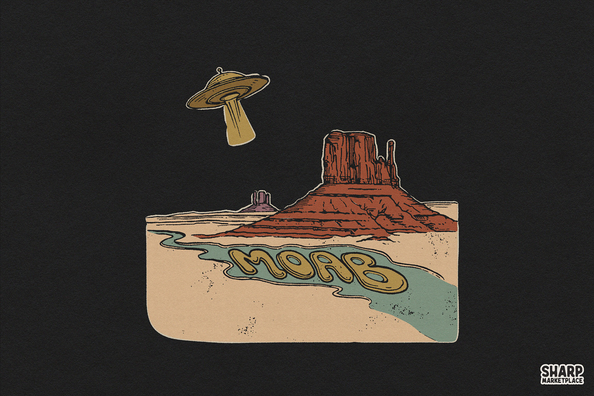 MOAB Utah Vintage Desert Ufo Alien, an Object Graphic by SharpMarketplace (Photo 2 of 5)