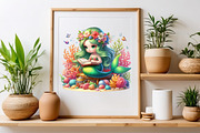 Cute Mermaid reading book Clipart, a Seasonal Illustration by Craft Nest (Thumbnail 4 of 5)