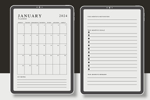 Minimal Monthly Planner 2024