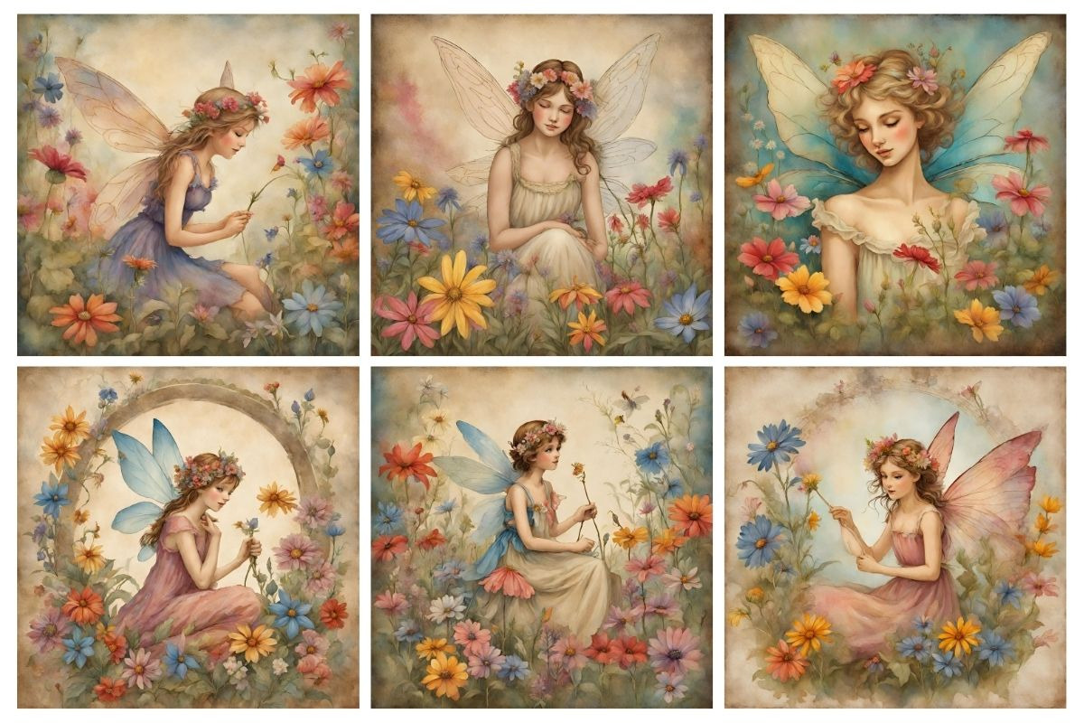 Flower Fairy Junk Journal Background, a Background Graphic by Catchy Ideaz (Photo 3 of 3)