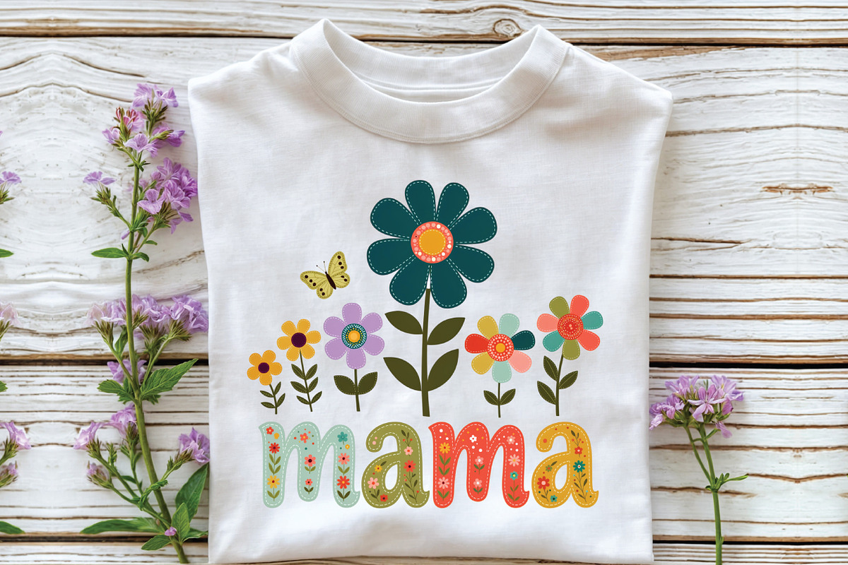 Boho Floral Mama T-shirt Design PNG, an Illustration by CraftArtStudio (Photo 2 of 4)