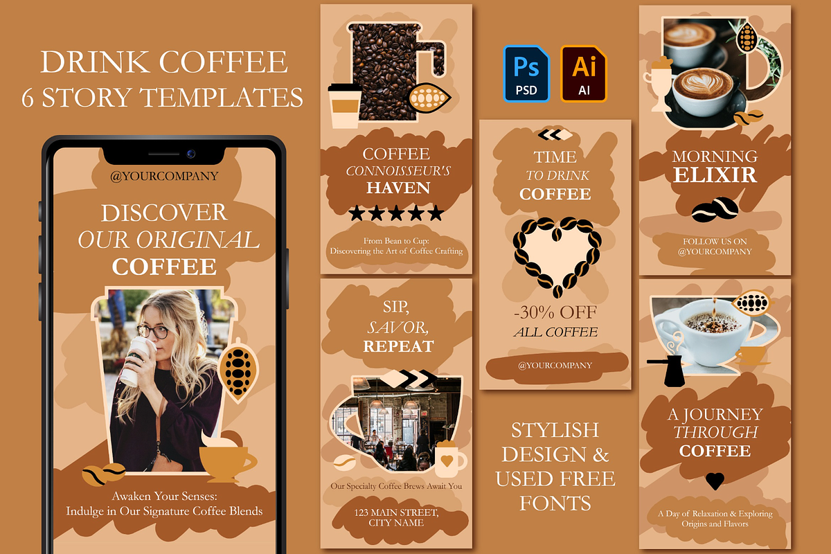 Elegant Luxury Coffee Story Template, a Social Media Template by barsrsind
