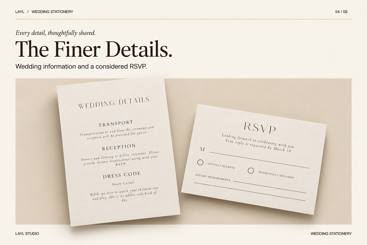 Elegant Wedding Invitation Set,Canva, an Invitation Template by Layl Atelier (Photo 3 of 7)