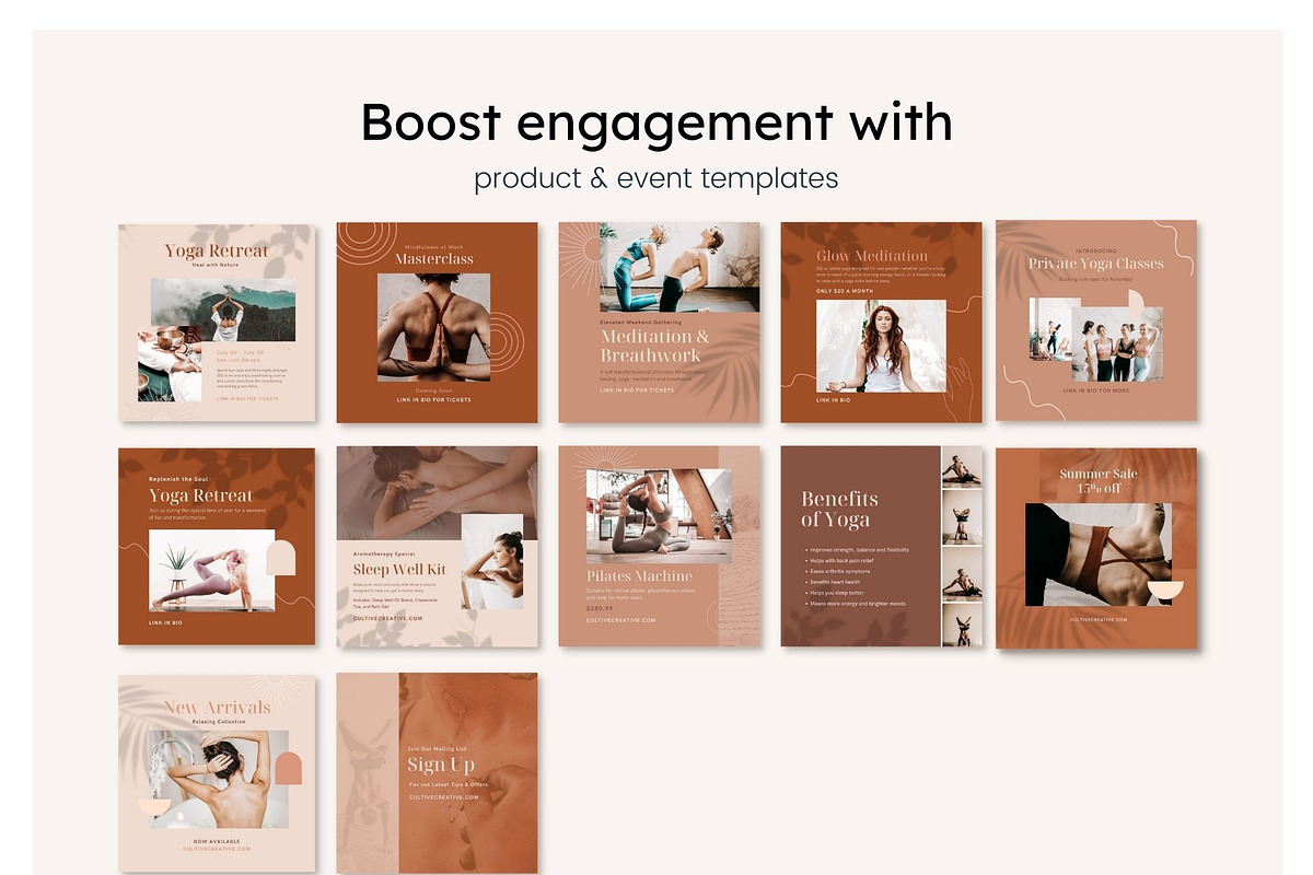 Yoga Instagram Feed Templates, a Social Media Template by Cultive Creative (Photo 10 of 13)