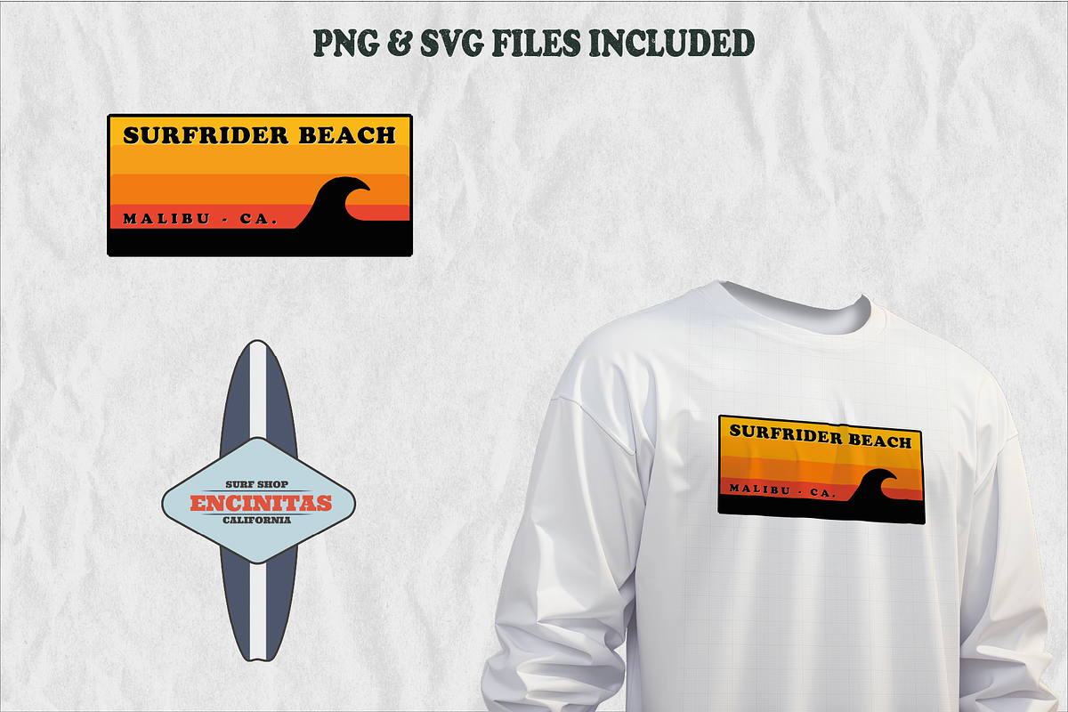 Vintage Beach & Surf Logos Bundle, an Object Illustration by Golden Vision Studio (Photo 2 of 6)