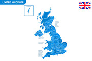 Detailed map of Great Britain, an Illustration by Vector Shop (Thumbnail 1 of 5)