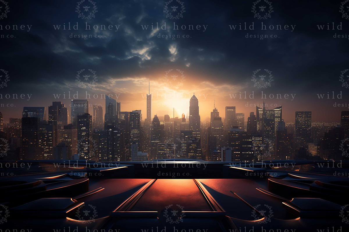 Superhero City Digital Backdrop, a Layer Style Add-On by Wild Honey ...