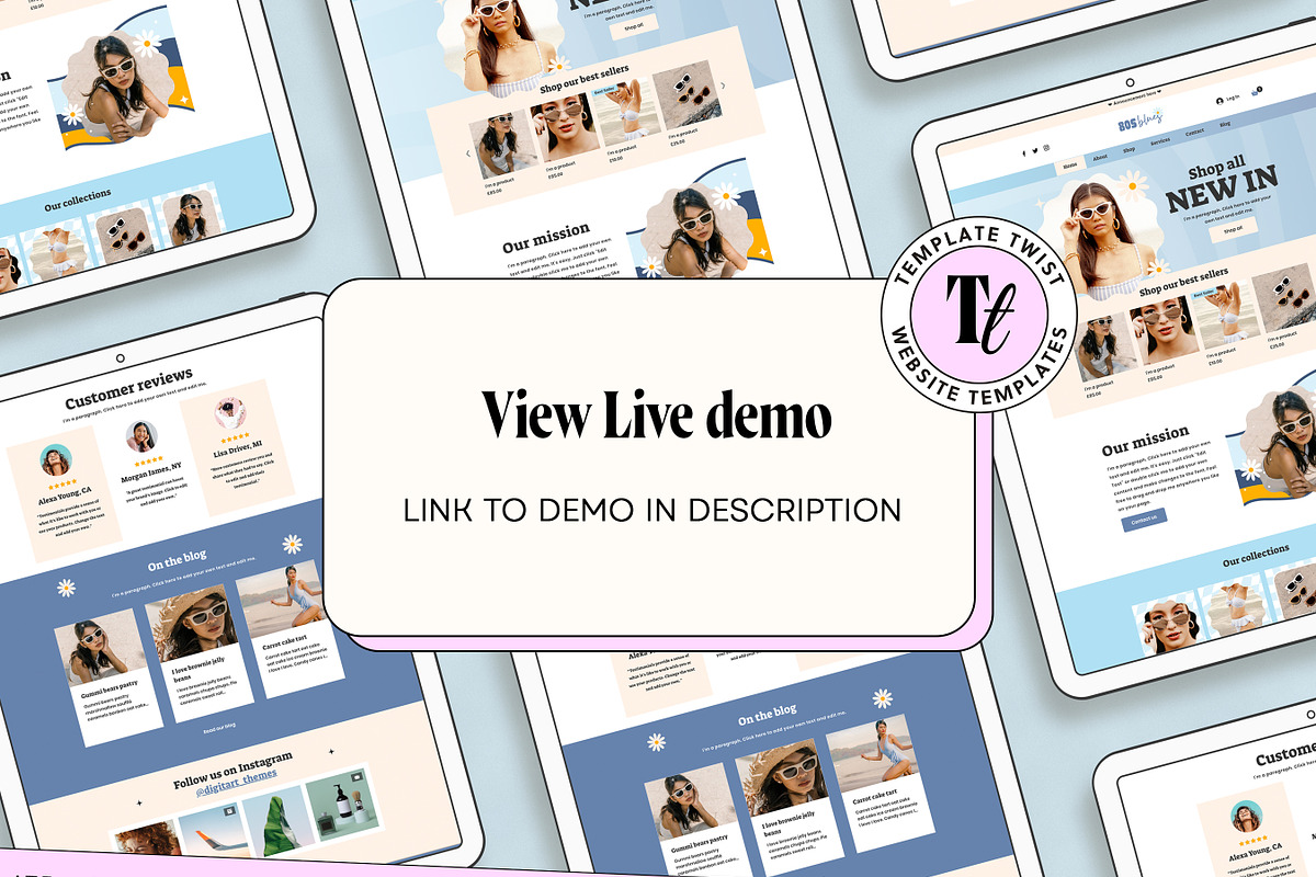 Retro Wix Template Store, a Wix Template by Template Twist Shop (Photo 2 of 10)