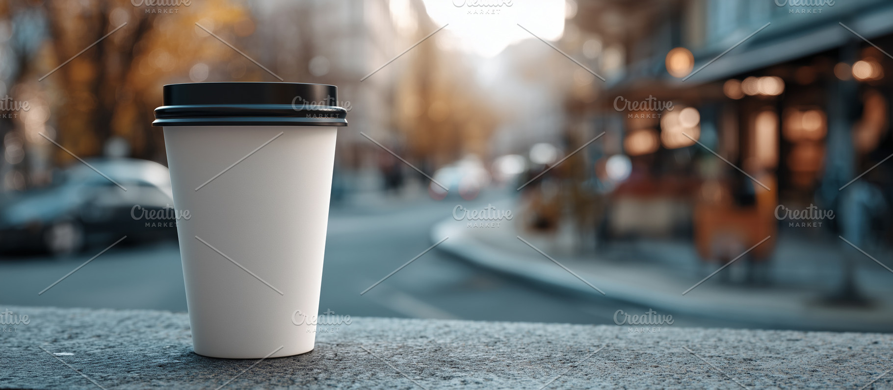 To-go coffee cup mockup with blank, a Food & Drink Photo by MistyDay