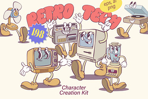 Retro Gadget Character Kit, an Illustration by Anastasiya Klempach