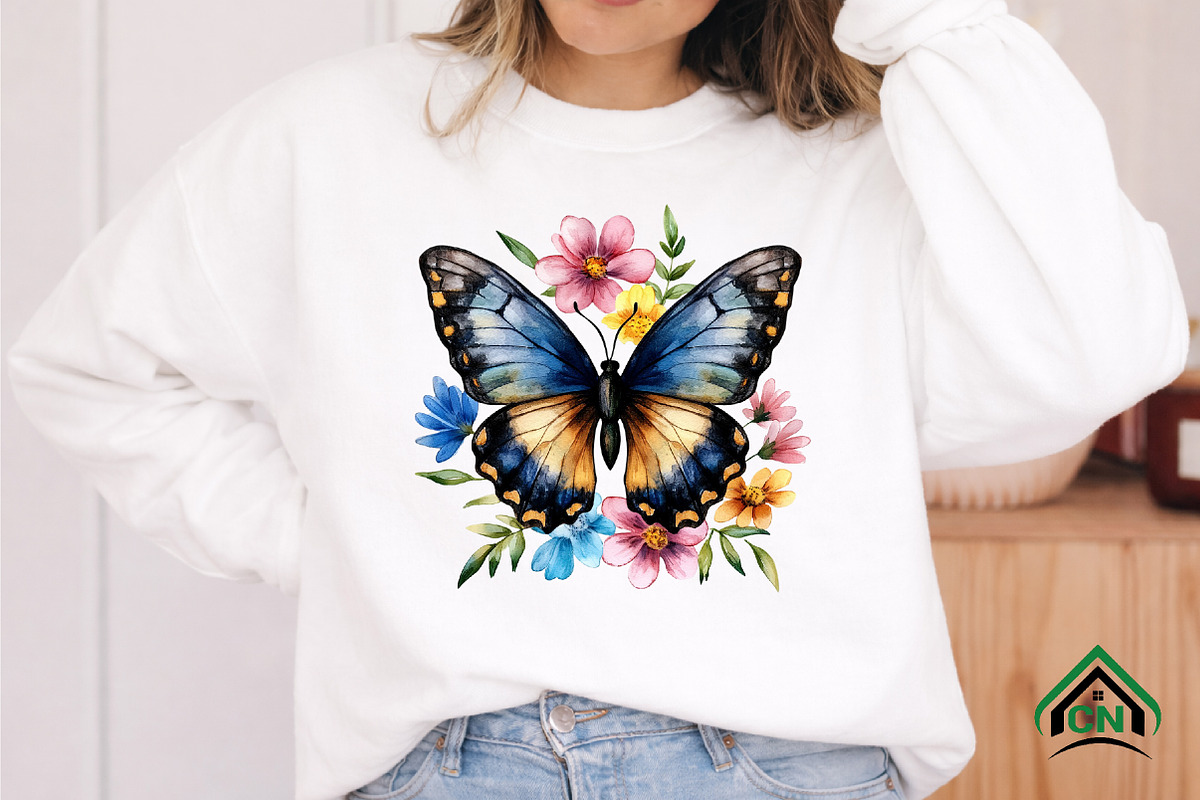 Watercolor butterflies clipart, an Illustration by Craft Nest (Photo 7 of 11)