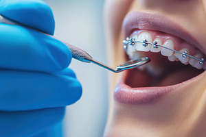Dental checkup with braces: a close-, a Health & Medical Photo by Pixeness Studio