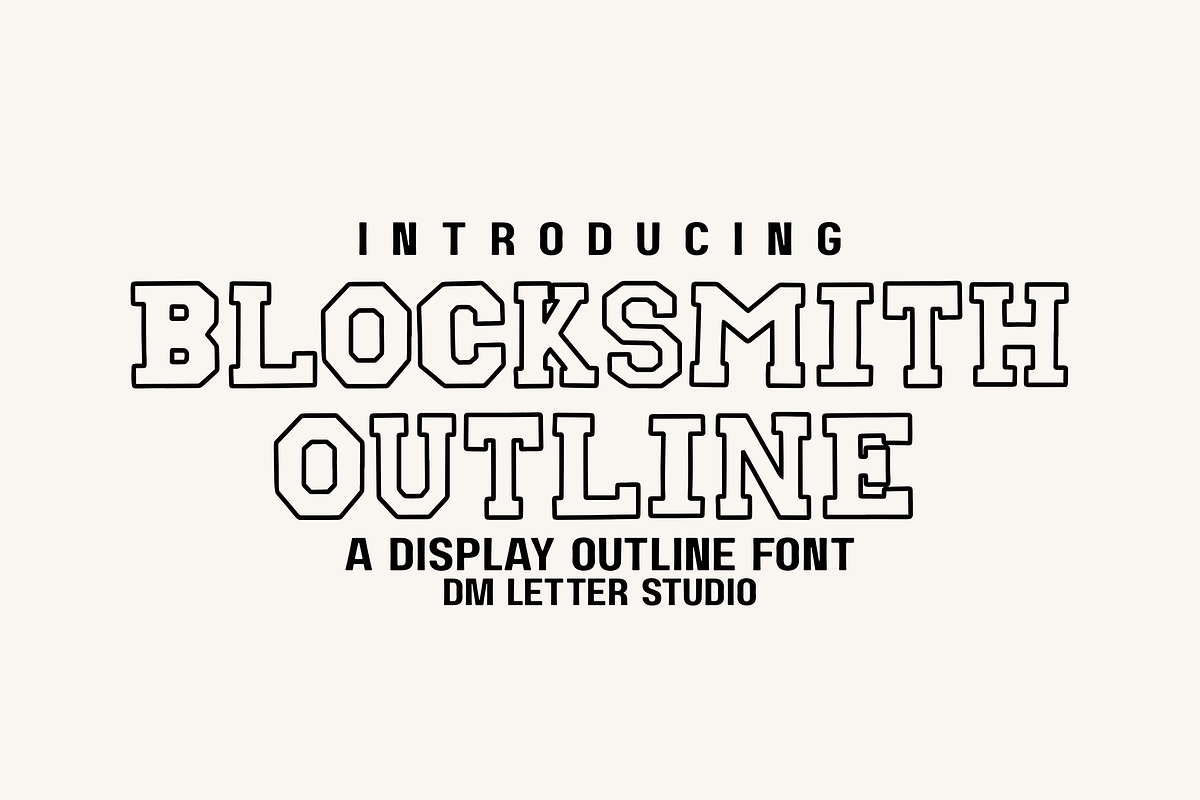 Blocksmith Outline, a Serif Font by Dm Studio (Photo 1 of 10)
