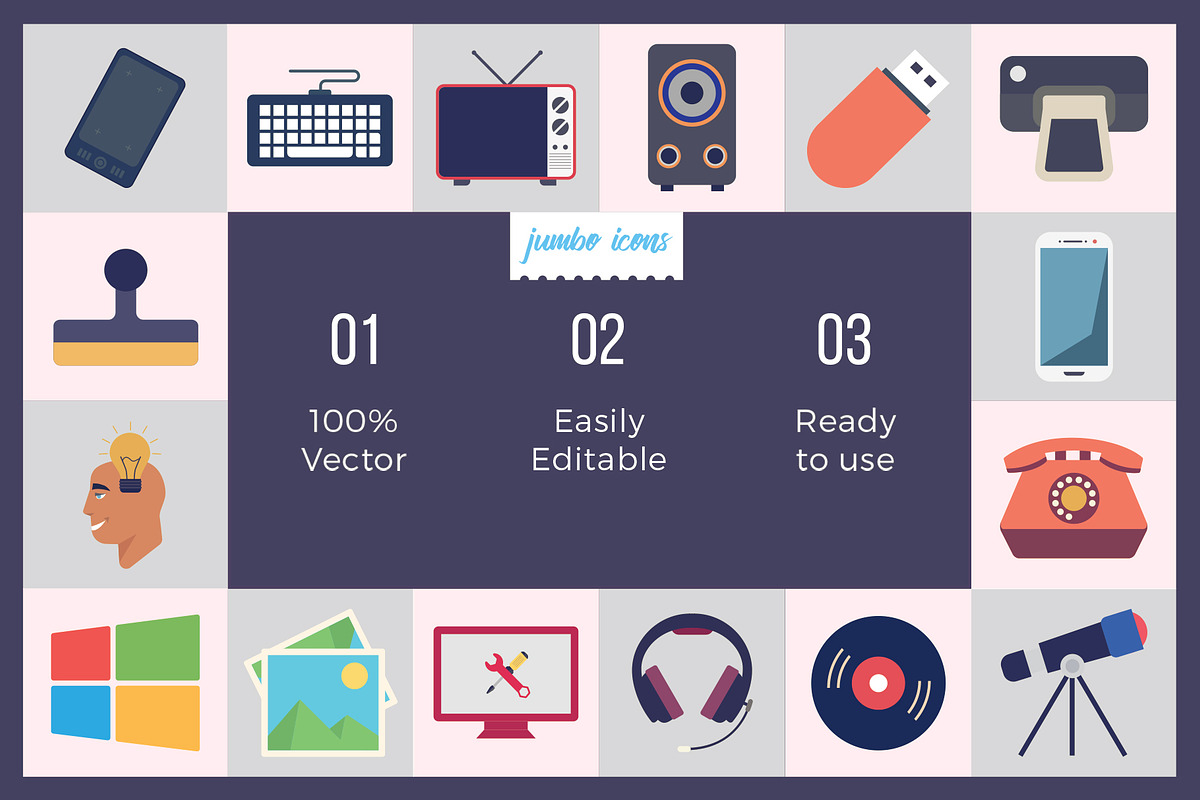 Technology Flat Vector Icons Pack V2, a Duotone Icon by Jumbo Icons (Photo 4 of 5)