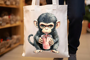 Cute Grumpy Monkey Clipart, an Illustration by Rose Art (Thumbnail 7 of 7)