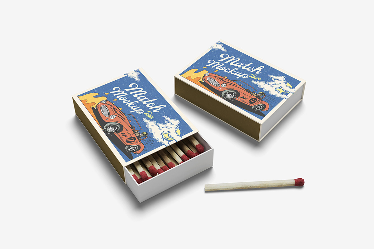Match Box Mockup, a Product Mockup by bimockup (Photo 6 of 6)