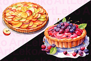 Fruit Pies Watercolor Clipart, a Food Illustration by LekoArt (Thumbnail 9 of 10)