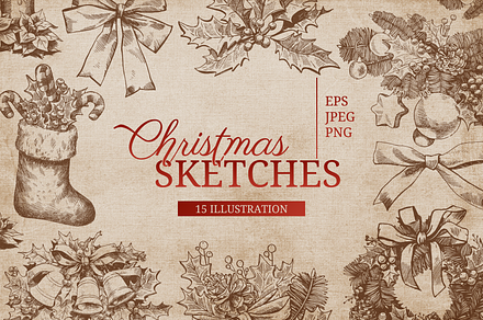 Christmas Sketch Illustrations