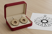 Daisy Flower Dangle Earring, an Illustration by Amazin_art (Thumbnail 3 of 5)