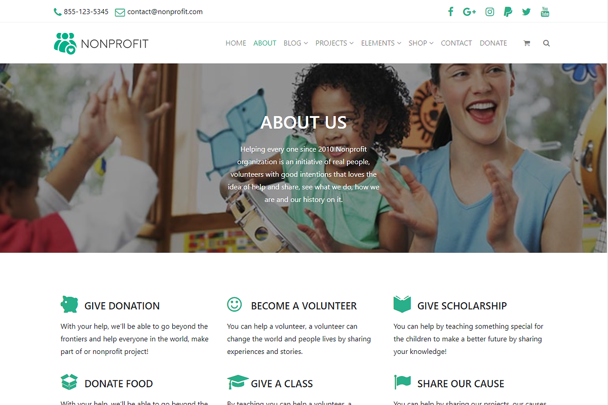 Nonprofit Charity WordPress Theme, a WordPress Template by Visualmodo (Photo 4 of 23)