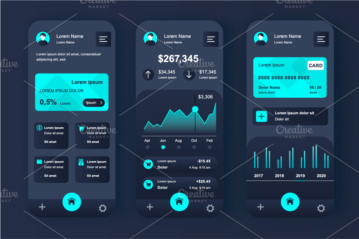 Unique Mobile App UI Kit, an App Template by alexdndz (Photo 7 of 36)