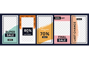 Sale and discount stories templates, an Illustration by YummyBuum