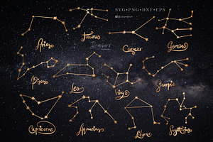 Zodiac Stars Constellation Svg 073, a Graphic by Drawberx