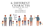 Father Day Vector Illustrations, an Object Graphic by Evgeniia (Thumbnail 3 of 10)