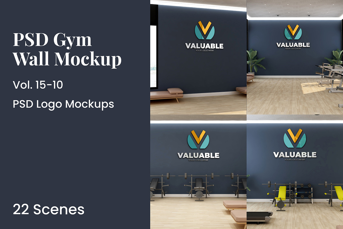 Gym Wall Logo Mockup PSD, a Product Mockup by Ayy (Photo 1 of 24)