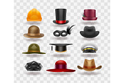 Realistic Vector Hats Set, an Object Graphic by Zonda (Thumbnail 8 of 8)