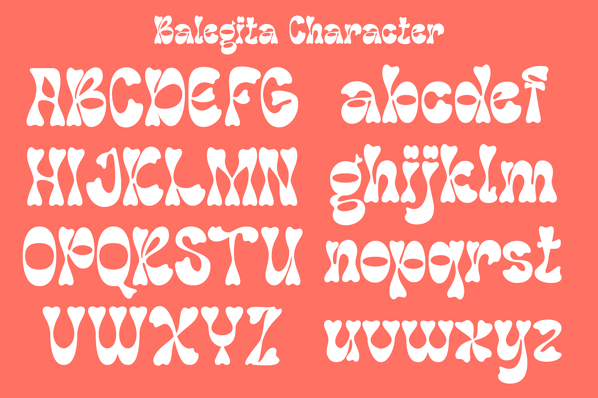 Balegita Groovy Typeface, a Font by madeDeduk (Photo 3 of 11)