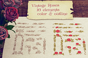 Vintage roses elements & brushes, a Brush Add-On by SunArt (Thumbnail 2 of 4)