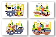 10 Urban Cycling Illustration, a Transportation Illustration by denayunebgt (Thumbnail 3 of 4)