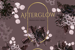 Afterglow. Dark Bordeaux Flowers