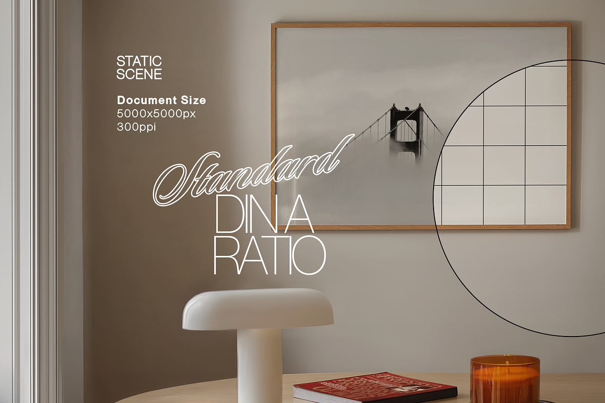 DIN A Landscape Interior Mockup, an Advertising Mockup by WasMockups (Photo 3 of 6)