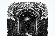 50 Mystical Galaxy Forest Silhouette, a Technology Illustration by Amazin_art (Thumbnail 3 of 33)