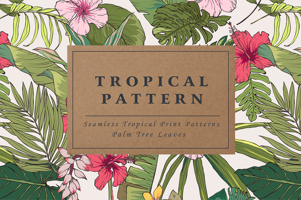 Tropical flower pattern, a Pattern Graphic by Graphic Box (Photo 6 of 8)