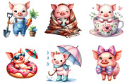 Cute Pig Sublimation Clipart, an Illustration by DreamArtGraphic (Thumbnail 4 of 5)