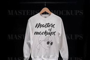 Gildan White Sweatshirt Mockup