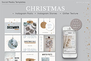 Instagram Post & Stories. CHRISTMAS, a Social Media Template by Mint Air Studio (Thumbnail 1 of 9)