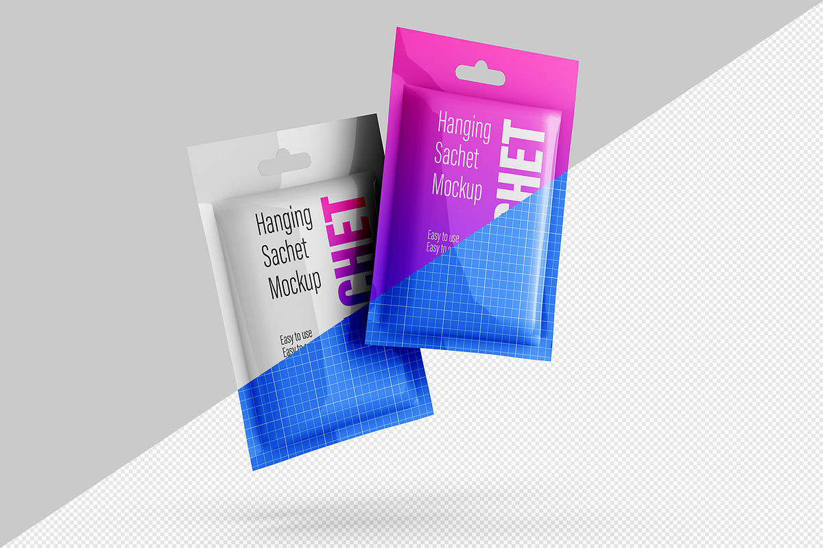 Pouch Sachet with Hang Hole Mockup, a Packaging Mockup by Illusiongraphic (Photo 13 of 22)