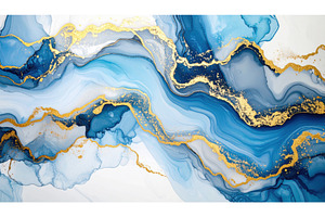 Abstract fluid art with flowing blue, an Abstract Photo by Igor Tichonow