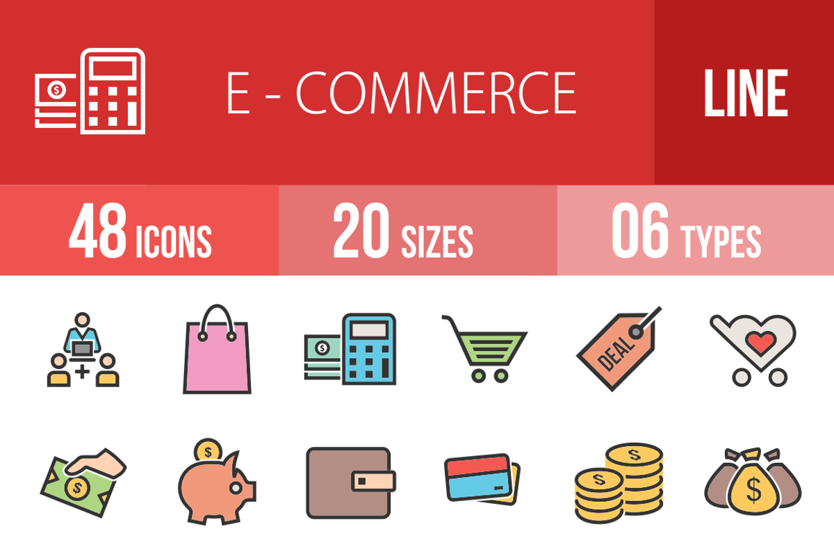 48 Ecommerce Line Filled Icons