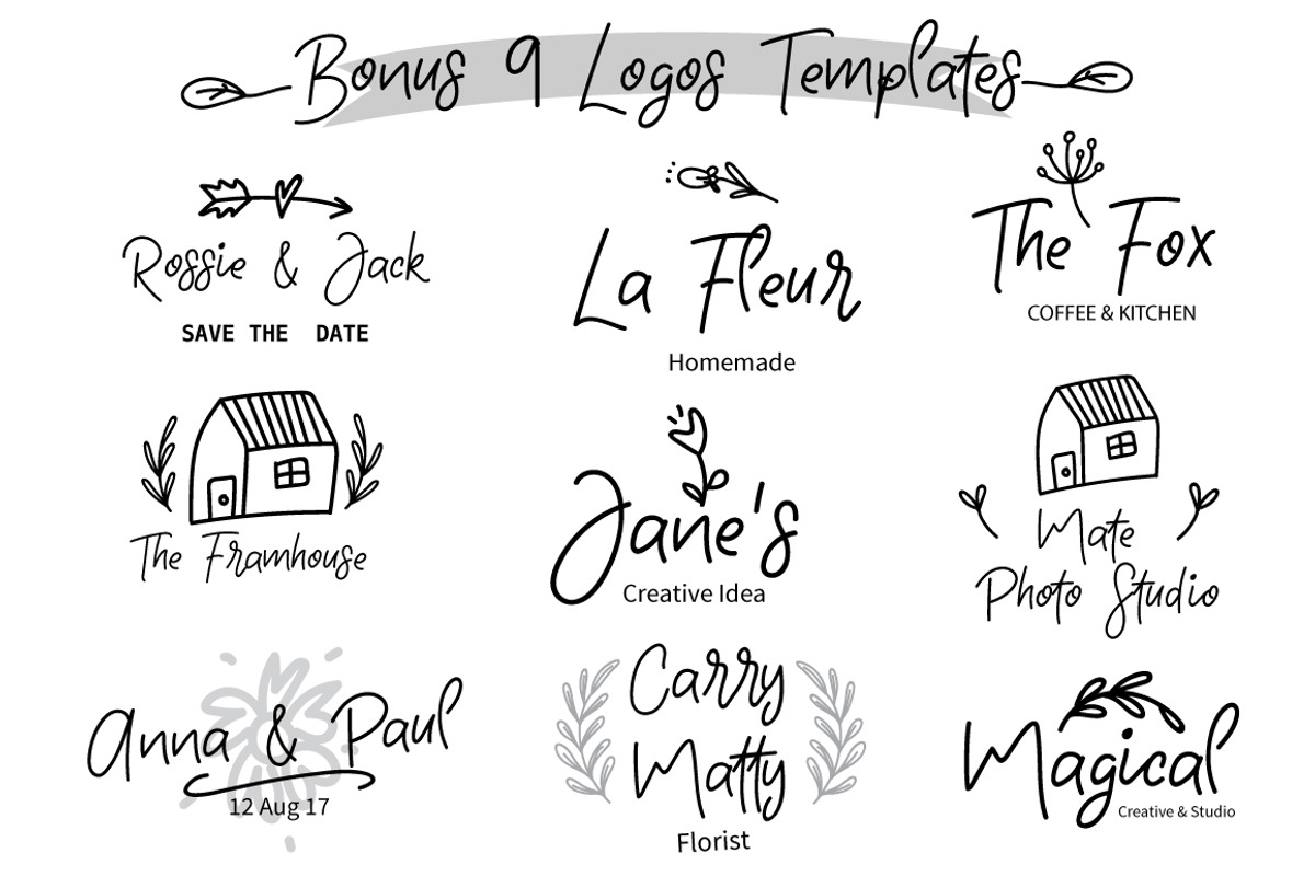 Trust me | Handwritten Font & 9Logos preview 8