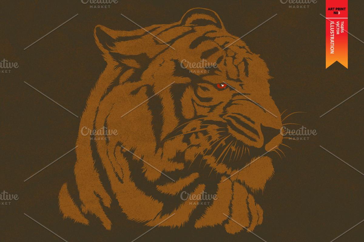 Tigers - Vector illustration, an Animal Illustration by Artistic & Unique (Photo 2 of 8)