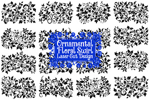 Vintage Leaf Swirl Design Bundle, an Illustration by yasushie
