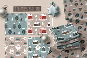 Christmas Yeti Clipart & Patterns, a Seasonal Illustration by Ejevyaka (Thumbnail 4 of 11)