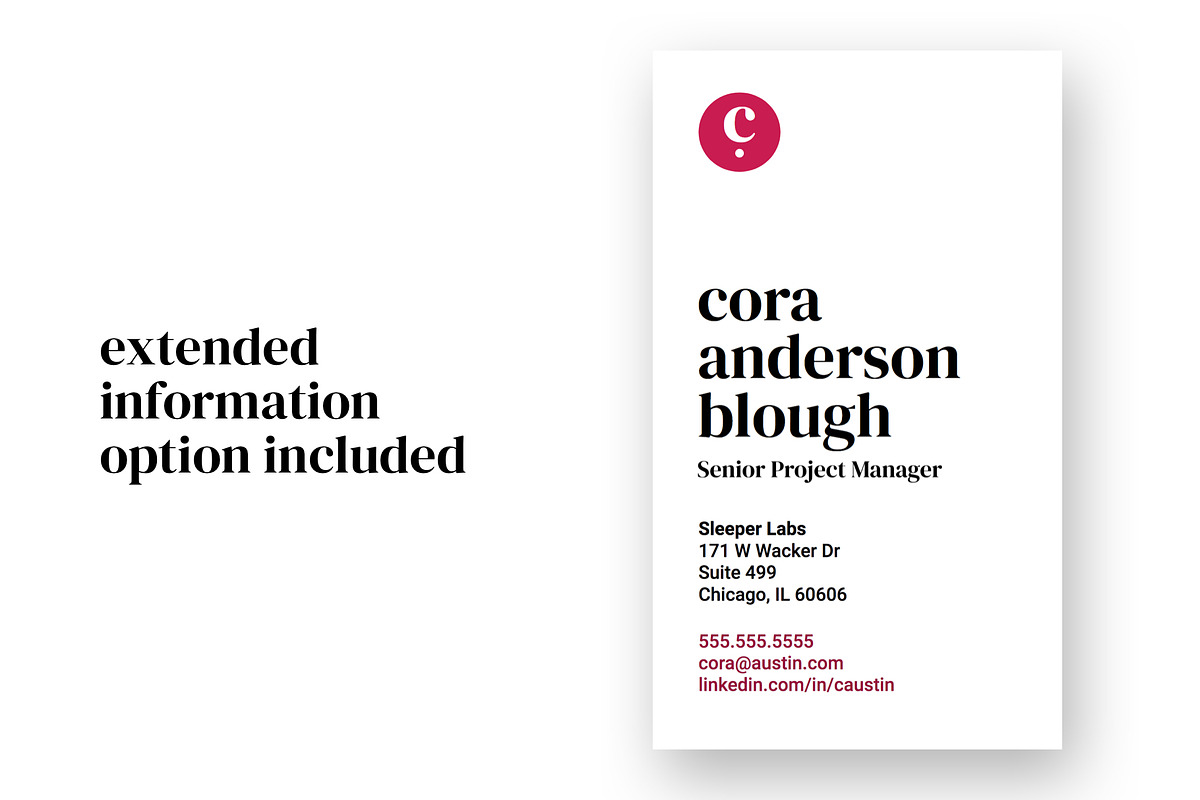 Cora - Business Cards, a Business Card Template by Sleeper Labs (Photo 3 of 6)