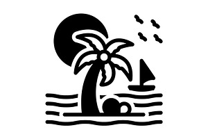 Islands seaside solid icon, a Solid Icon by Creative priyanka