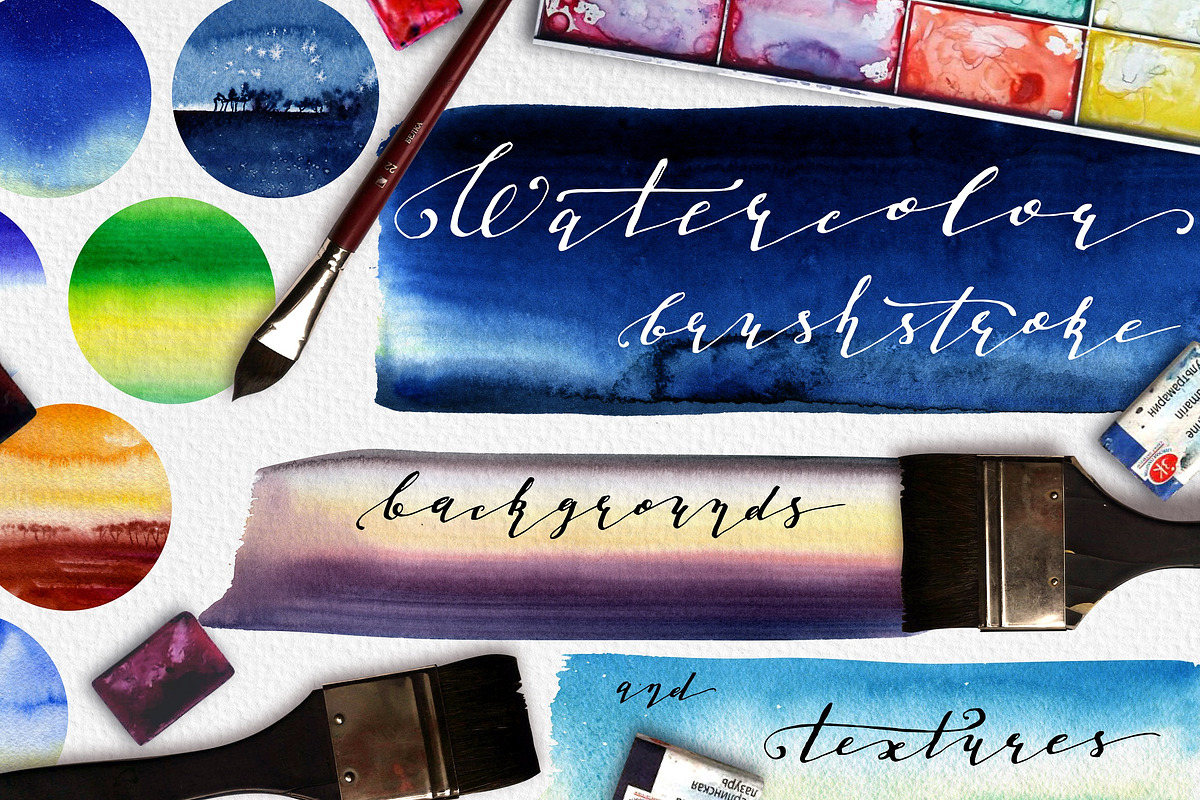 Watercolor Brushstrokes, a Texture Graphic by artabramova (Photo 1 of 9)